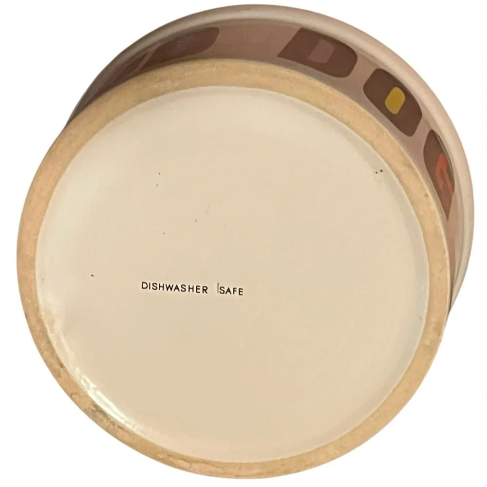 Ceramic Dog Bowl White Large Black block letters GOOD DOG Primary color Interior